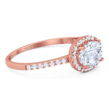 Art Deco Oval Natural Stone Solitaire Ring