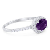 Art Deco Oval Natural Stone Solitaire Ring