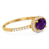 Art Deco Oval Natural Stone Solitaire Ring