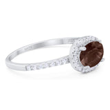 Art Deco Oval Natural Stone Solitaire Ring