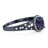Vintage Style Oval Natural Stone Art Deco Ring