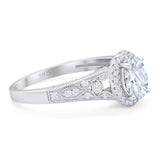 Vintage Style Oval Natural Stone Art Deco Ring