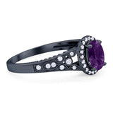 Vintage Style Oval Natural Stone Art Deco Ring