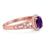 Vintage Style Oval Natural Stone Art Deco Ring