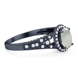 Vintage Style Oval Natural Stone Art Deco Ring