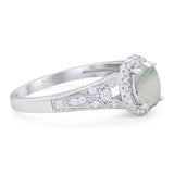 Vintage Style Oval Natural Stone Art Deco Ring