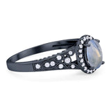 Vintage Style Oval Natural Stone Art Deco Ring