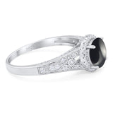 Vintage Style Round Natural Stone Ring