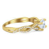 Art Deco Round Natural Stone Solitaire Ring