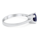Minimalist Round Natural Stone Solitaire Ring