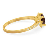 Vintage Style Round Natural Stone Flower Ring