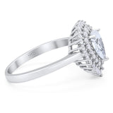 Pear Teardrop Natural Stone Halo Ring