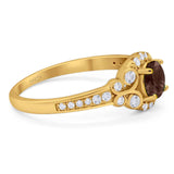 Art Deco Round Natural Stone Ring
