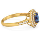 Art Deco Oval Natural Stone Halo Ring