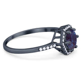 Round Natural Stone Hexagonal Ring