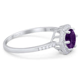 Round Natural Stone Hexagonal Ring