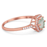 Round Natural Stone Hexagonal Ring
