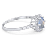 Round Natural Stone Hexagonal Ring