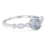 Vintage Style Round Natural Stone Beaded Ring