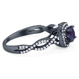 Art Deco Round Natural Stone Twisted Ring