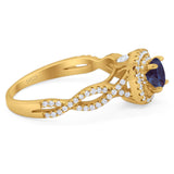 Art Deco Round Natural Stone Twisted Ring