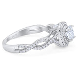 Art Deco Round Natural Stone Twisted Ring