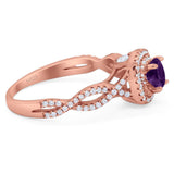 Art Deco Round Natural Stone Twisted Ring
