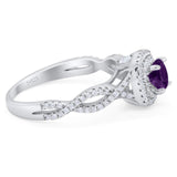 Art Deco Round Natural Stone Twisted Ring