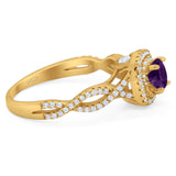 Art Deco Round Natural Stone Twisted Ring