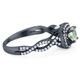 Art Deco Round Natural Stone Twisted Ring