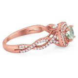Art Deco Round Natural Stone Twisted Ring