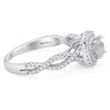 Art Deco Round Natural Stone Twisted Ring