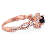 Art Deco Round Natural Stone Twisted Ring