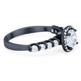 Vintage Style Round Natural Stone Wedding Ring