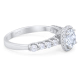 Vintage Style Round Natural Stone Wedding Ring