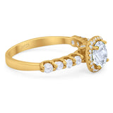 Vintage Style Round Natural Stone Wedding Ring