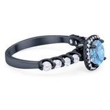 Vintage Style Round Natural Stone Wedding Ring