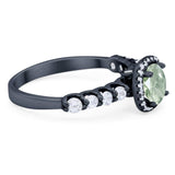 Vintage Style Round Natural Stone Wedding Ring