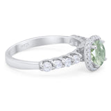 Vintage Style Round Natural Stone Wedding Ring