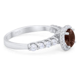 Vintage Style Round Natural Stone Wedding Ring