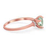 Art Deco Round Natural Stone Halo Ring