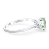 Art Deco Round Natural Stone Halo Ring