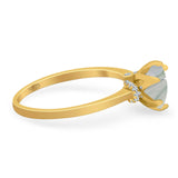 Art Deco Round Natural Stone Halo Ring