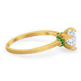 Art Deco Round Natural Stone Halo Ring