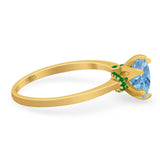 Art Deco Round Natural Stone Halo Ring