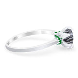 Art Deco Round Natural Stone Halo Ring