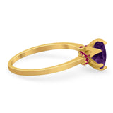 Art Deco Round Natural Stone Halo Ring