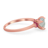 Art Deco Round Natural Stone Halo Ring
