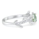 Round Natural Stone Leaf Style Ring