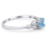 Art Deco Round Natural Stone Floral Ring